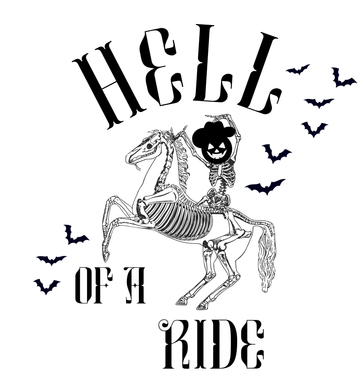 Hell of a Ride Skeleton Western Graphic