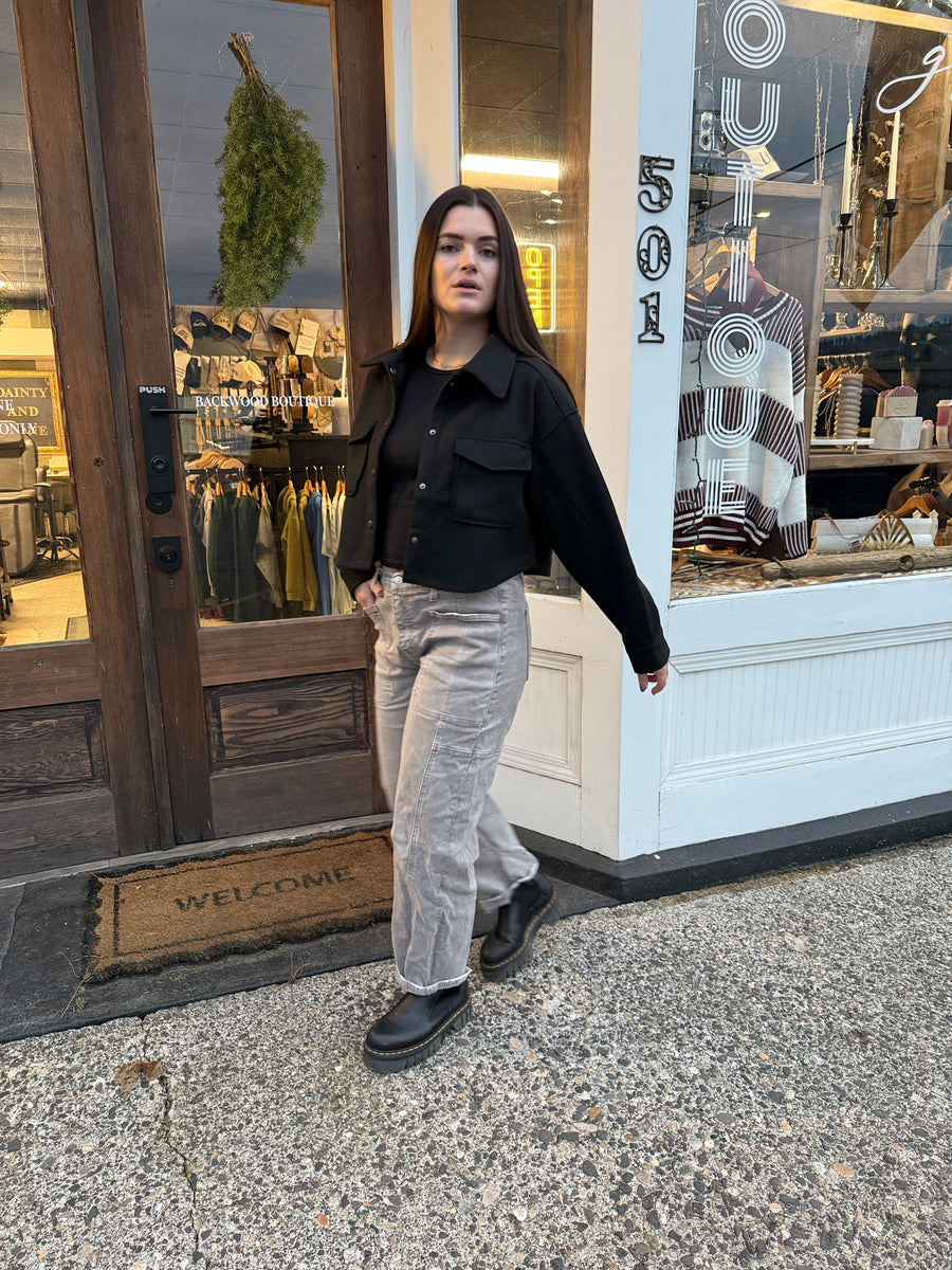 The Back Alley Crop — Faux Wool Jacket