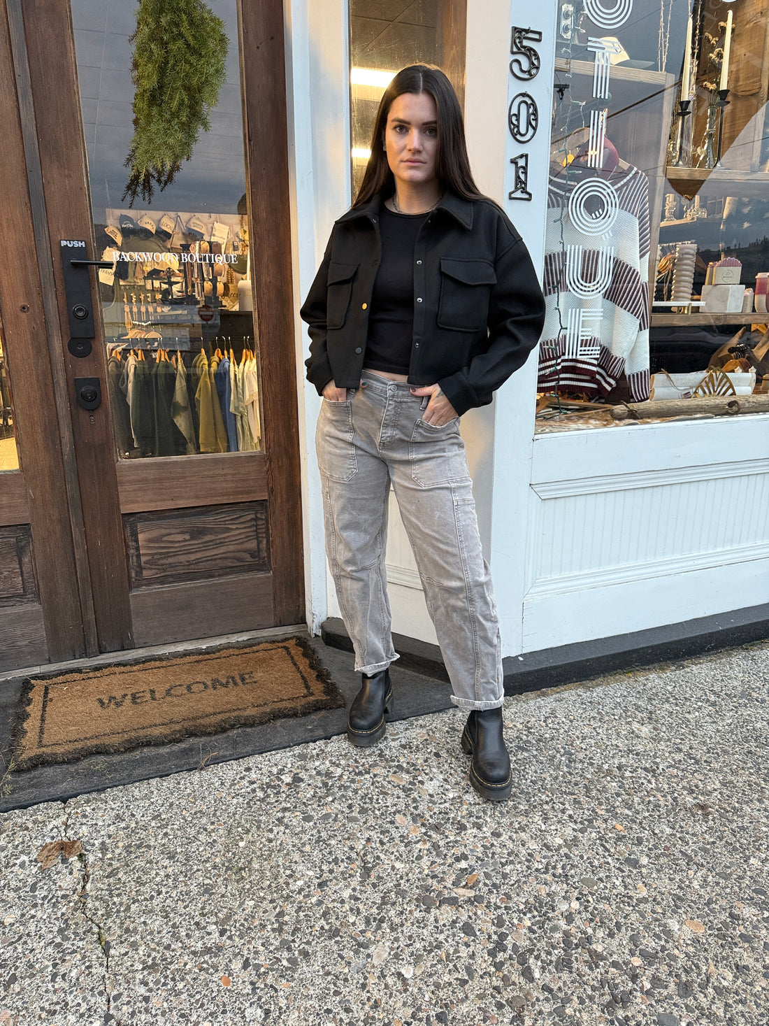 The Back Alley Crop — Faux Wool Jacket