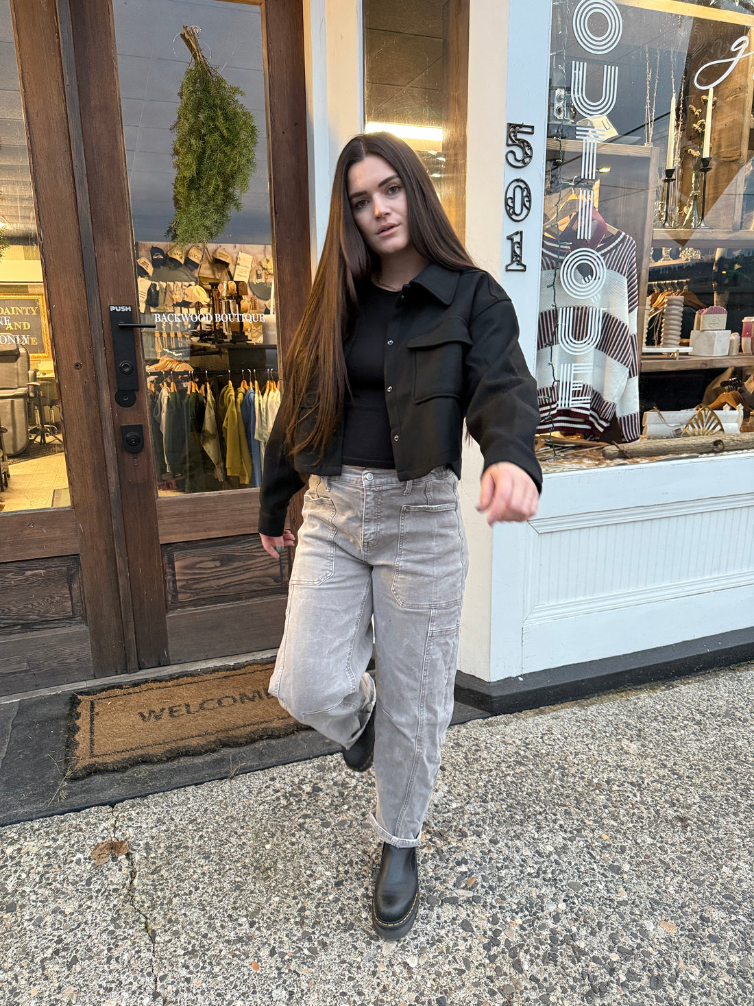 The Back Alley Crop — Faux Wool Jacket