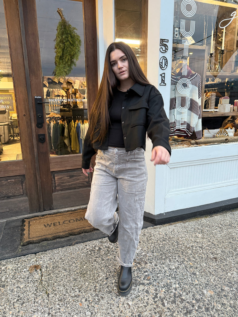 The Back Alley Crop — Faux Wool Jacket