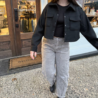 The Back Alley Crop — Faux Wool Jacket