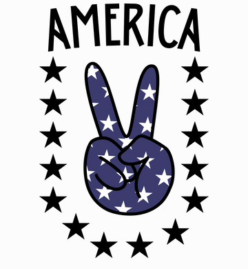 Merica Peace Sign 4th of July Graphic