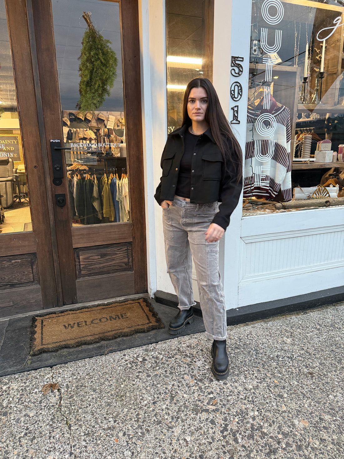 The Back Alley Crop — Faux Wool Jacket