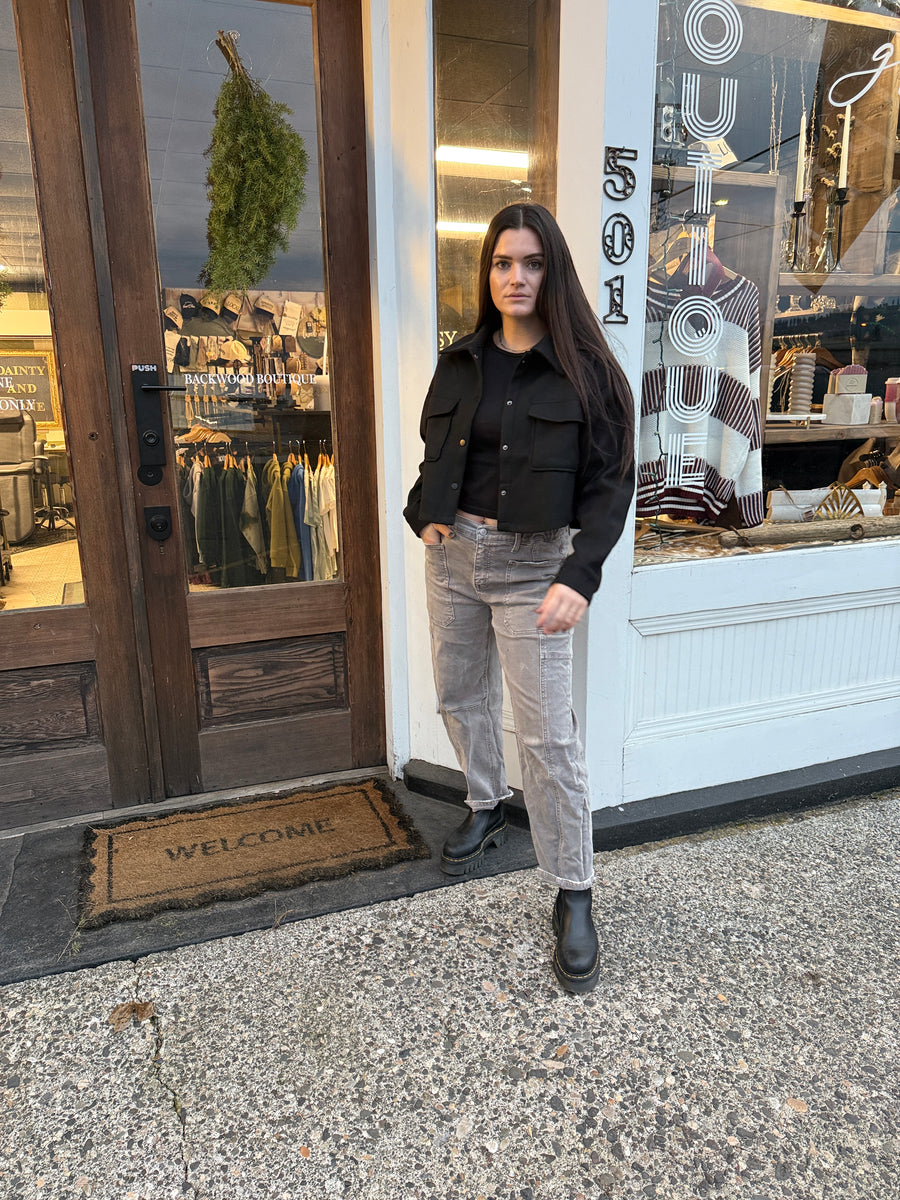 The Back Alley Crop — Faux Wool Jacket