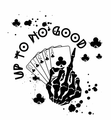 Up to No Good Skeleton Middle Finger Graphic