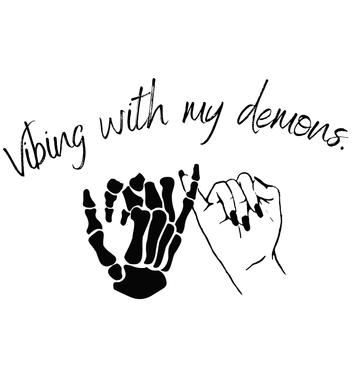 Vibing With my Demons Skeleton Graphic