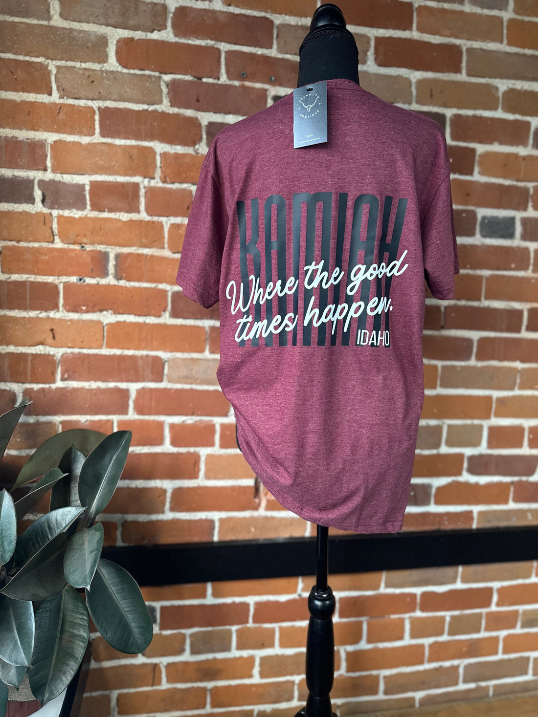 Kamiah Idaho Where the Good Times Happen Maroon Tee