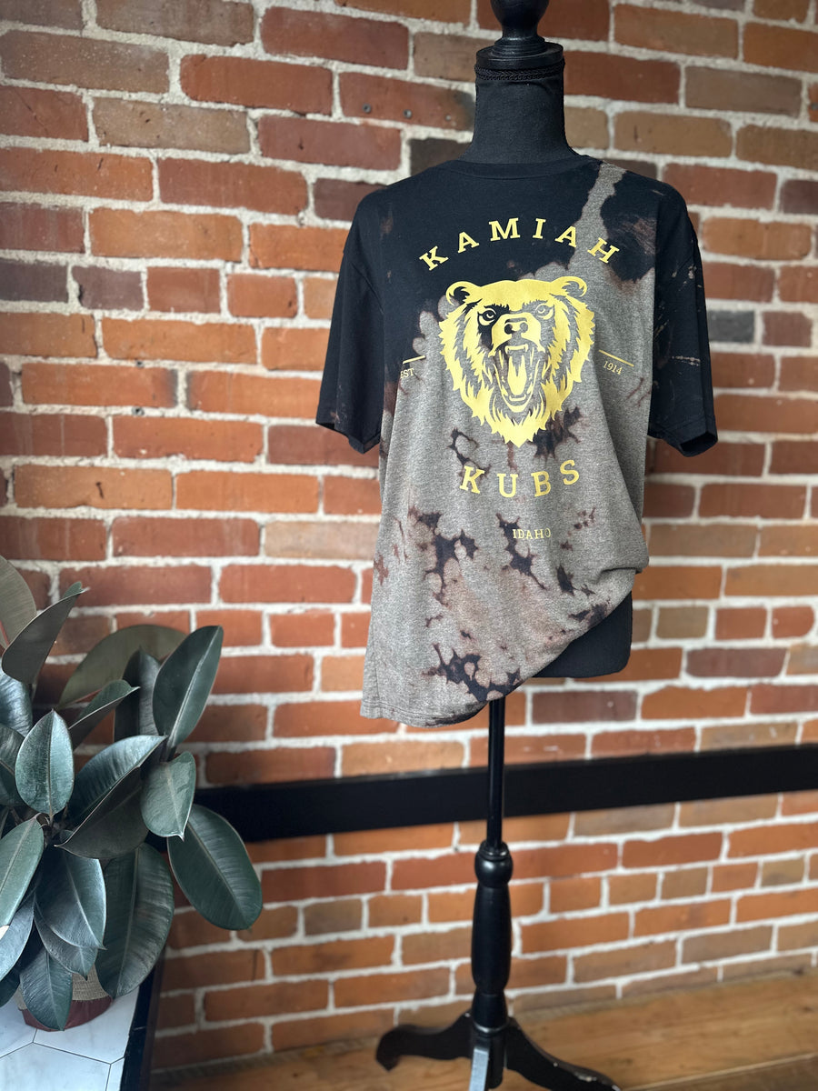 Gold Kamiah Kubs Bleached Ombré Black Tee