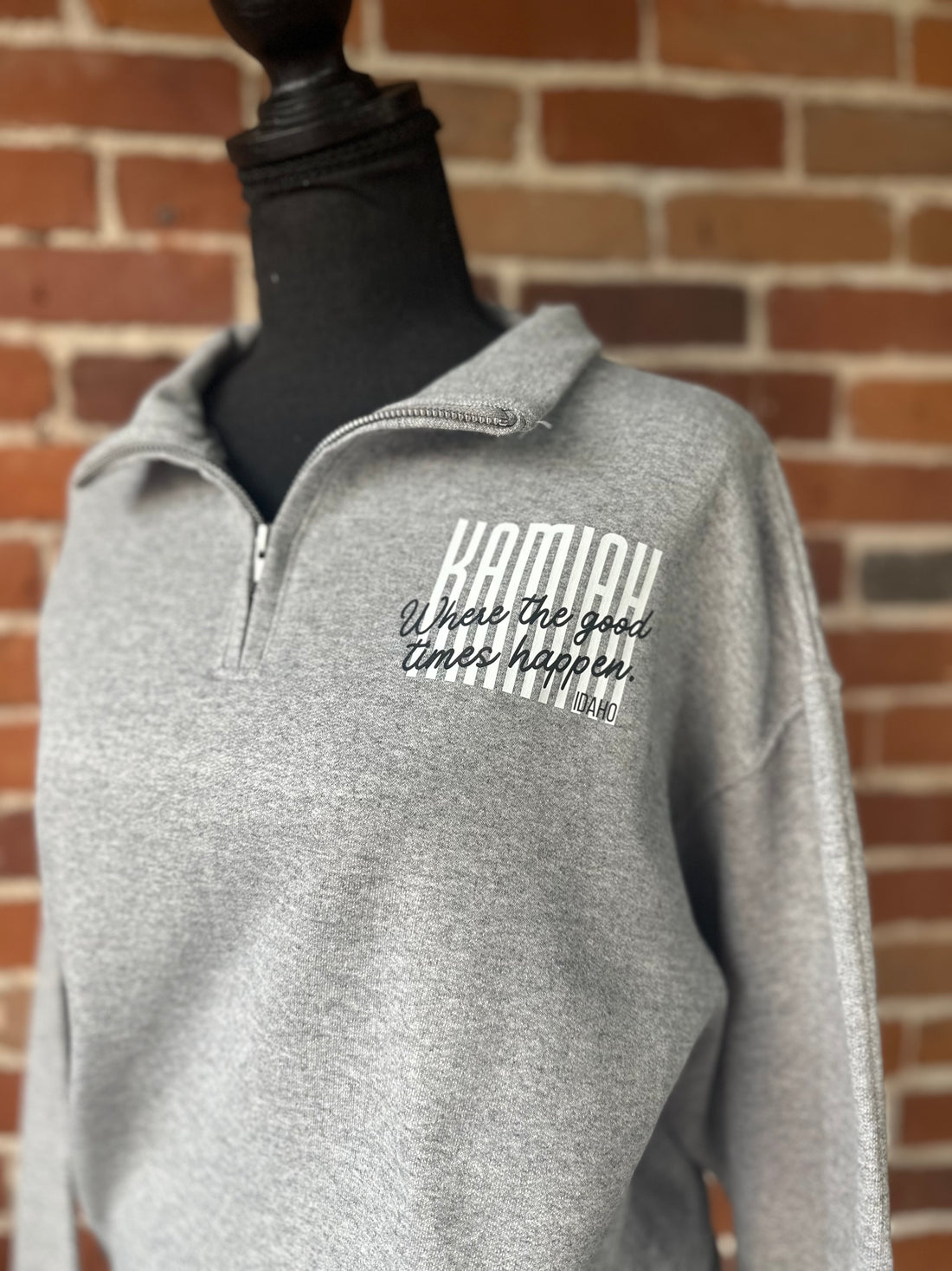 Kamiah Where the Good Times Happen Quarter Zip Sweatshirt