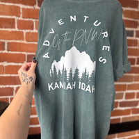 Adventures of the PNW Kamiah Idaho Teal and Black Splatter Tee