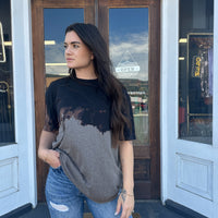 Ombré Black to Grey Bleached Tee