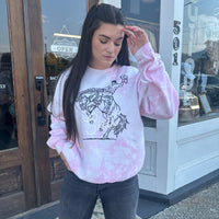 Speak. Take. Give. No Shit Distressed Pink Bleached Crewneck Sweatshirt