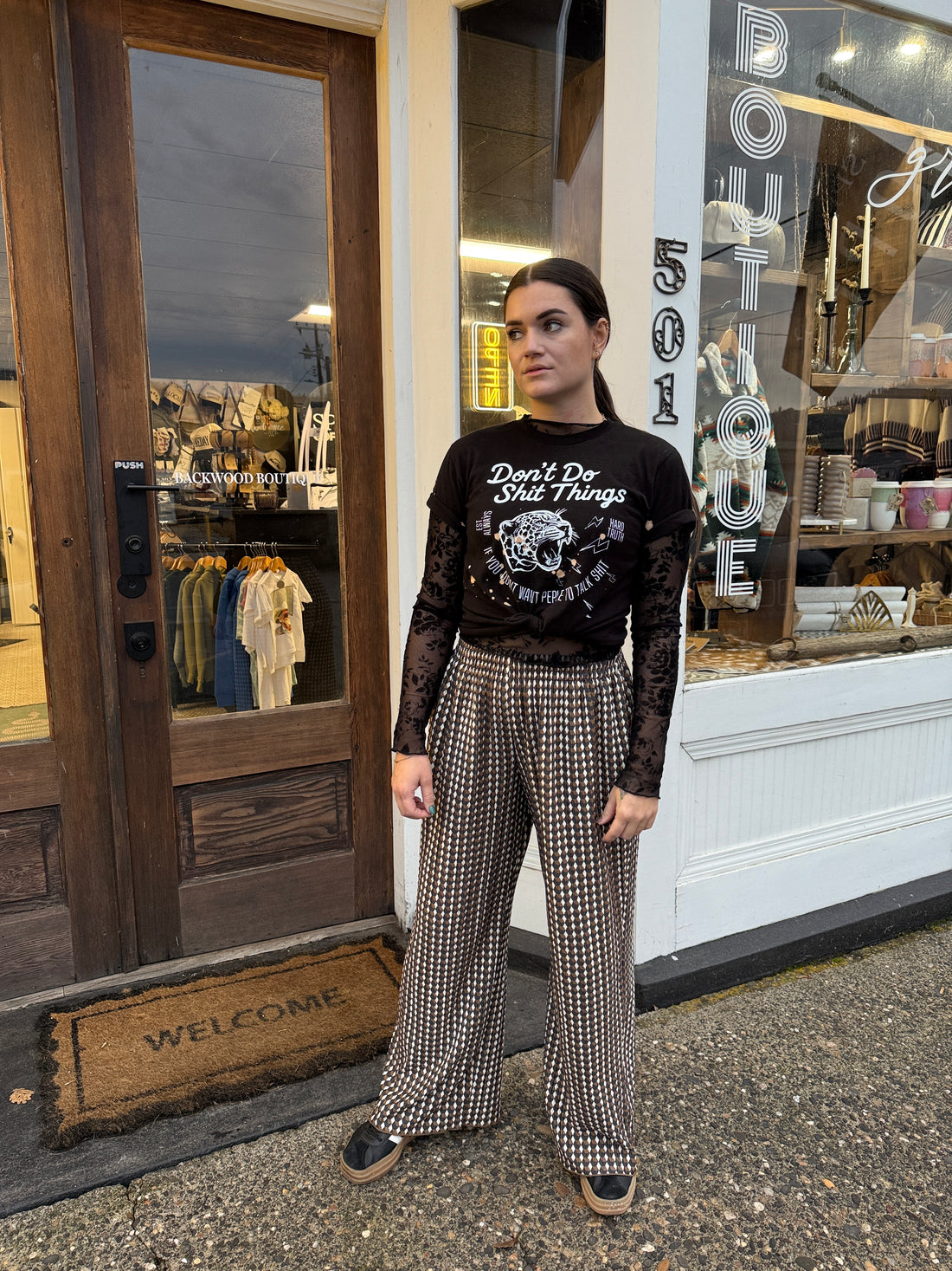 Don’t Do Shit Things Hand Bleached Raw Hem Tee