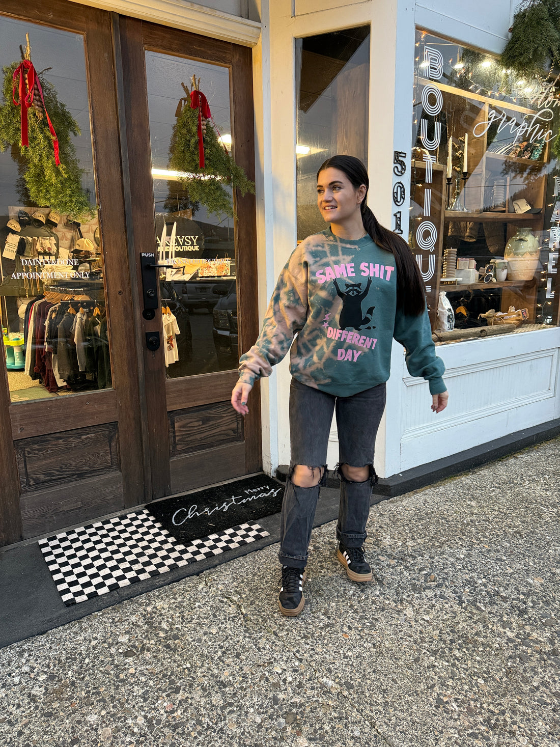 Same Shit Different Day Bleached Crewneck Sweatshirt