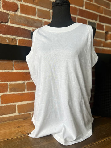 White Crewneck Tank Top