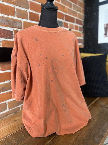 Orange Black Splatter Tee