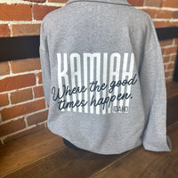 Kamiah Where the Good Times Happen Quarter Zip Sweatshirt