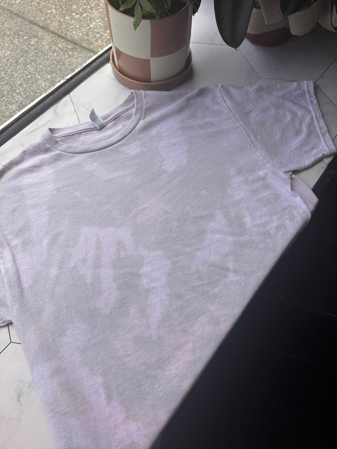 Grey and Purple Bleached electric Tee Made To Order