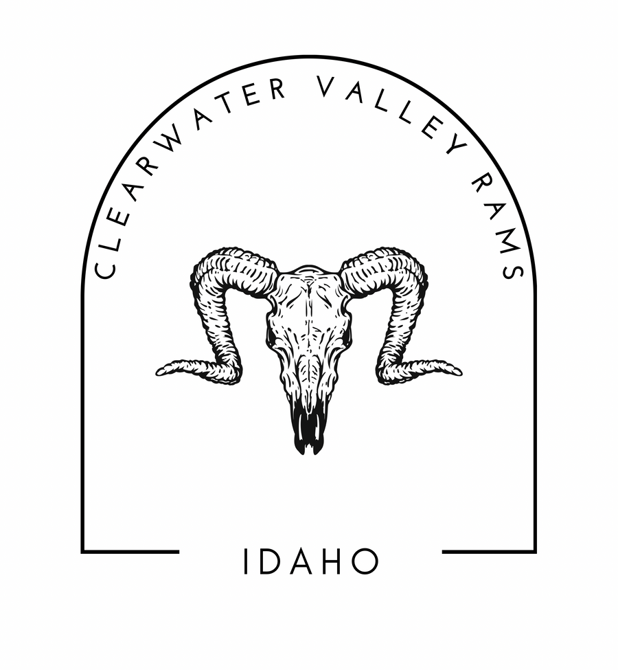 Clearwater Valley Rams Idaho Arched Skull Graphic