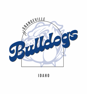 Grangeville Bulldogs Idaho Arched Bulldog Graphic